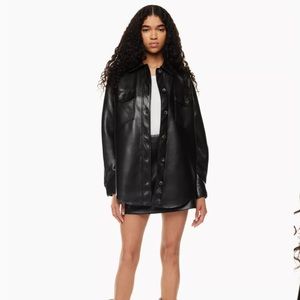 Aritzia Leather Ganna Jacket - size xs, black
